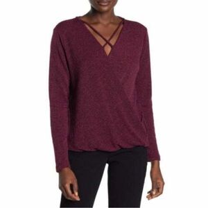 Pleione Chic‎ Burgundy Pullover Sweater